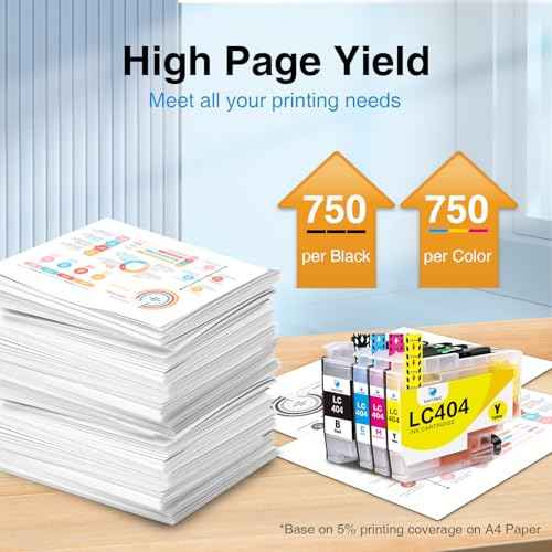 LC404 Ink Cartridges Replacement for Brother LC404 LC-404 LC404XL Work with Brother MFC-J1205W MFC-J1215W Printer MFC-J1205W XL Printer (4 Combo Pack, BK/C/M/Y)