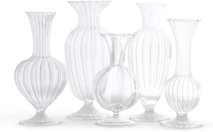 Two's Company Verre Set of 5 Fluted Vases