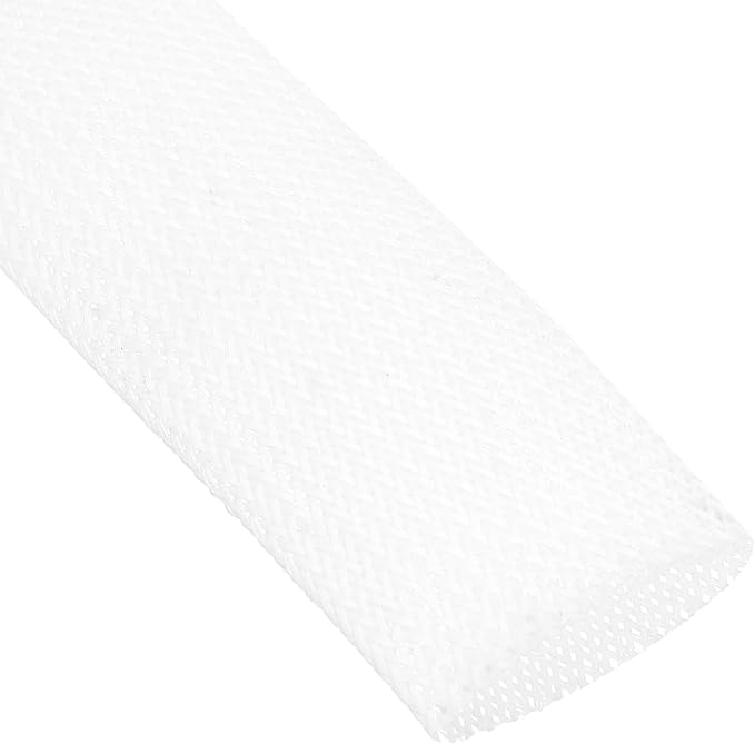 uxcell Expandable Sleeving, 1 1/2-inch 25ft Cable Sleeve, White