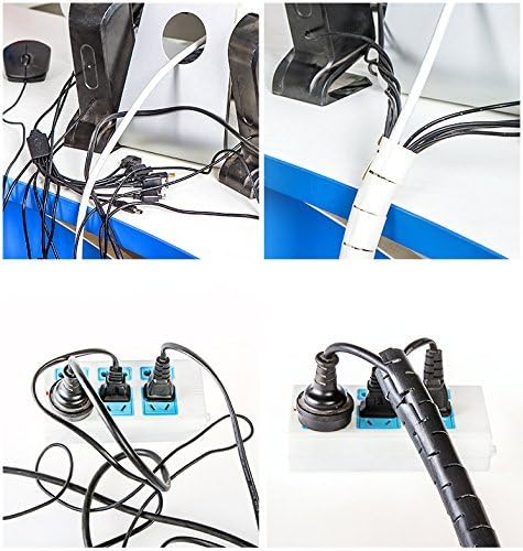Cable Sleeve Organizer 118inch Coiled Tube Cable Cable Management Sleeve for Home Office PC TV Silver