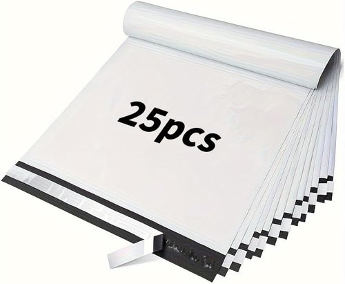 25PCS Colorful Gift Packaging - Waterproof Mail Bags | White 30x38+4cm for Secure Shipping
