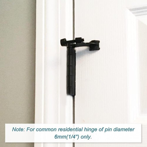 Hinge Pin Door Stopper - Adjustable Heavy Duty Design with Black Rubber Bumper Tips | 12 Pack