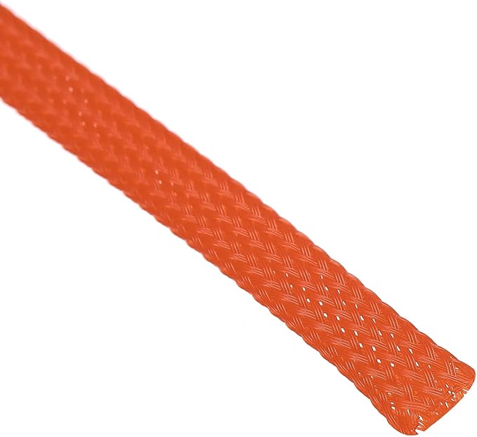 uxcell PET Expandable Sleeving 25ft 1/4" Orange Cable Management Sleeve Cord Organizer for Wrap Protect Cable