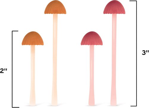 Genuine Fred Magic Sprout Mini-Mushroom Bookmarks - Set of 4 | Soft Silicone - Fun Gift for Book Lovers