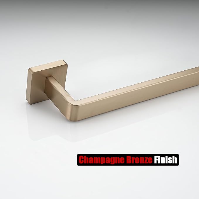 JQK Champagne Bronze Towel Bar, 24 Inch 304 Stainless Steel Thicken 0.8mm Towel Rack Bathroom, Towel Holder Wall Mount, Total Length 26.41 Inch, TB250L24-CB