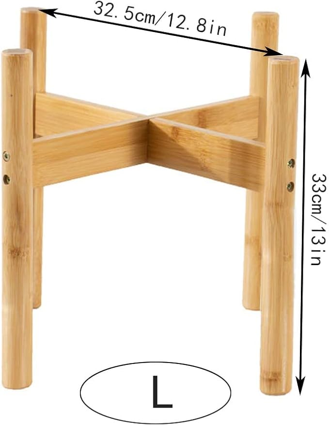 Mid Century Modern Indoor Plant Stand, Wood Flower Pot Holder for Home, Office, Garden, Patio, Lawn, Yard, Restaurant, Cafe (Color : Large)