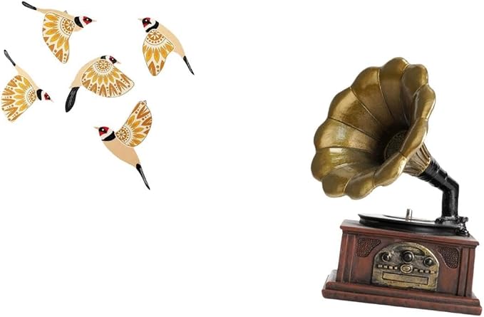 Baoblaze Vintage Wooden Bird Wall Figurine Collectible Sculpture Retro Ornament Housewarming Gift Decorative Office Crafts Bedroom Indoor Versatile B
