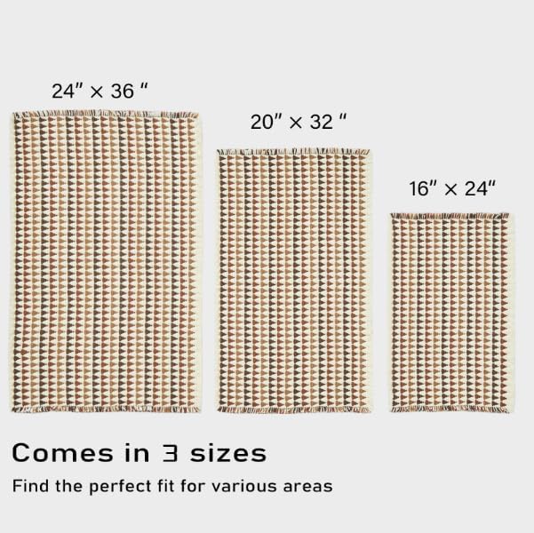 Douceur Boho Bath mat for Bathroom Floor Non Slip, Acrylic Blend Cute Bath Mats with Tassels, Quick Dry Bath mats Machine Washable, 20" x 32", Brown