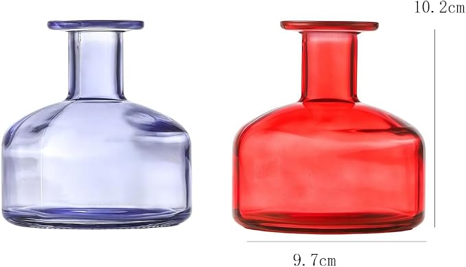 Amber Empty Glass Reed Diffuser Bottles,300ml Refillable Diffuser Bottle for Essential Oils,Aromatherapy Container for DIY Replacement Diffuser,Fragrance Decoration,Crafts Decor,Small Flower Vase