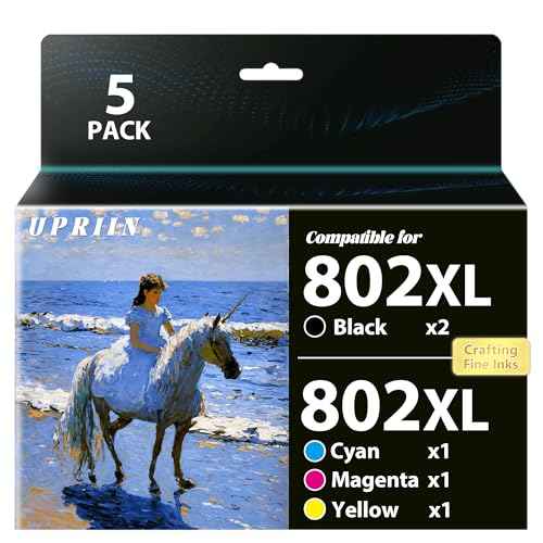 Remanufactured Compatible for 802XL Ink Cartridges Combo Pack Replacement for 802XL Ink Cartridges for Workforce Pro WF-4720 WF-4730 WF-4734 WF-4740 EC-4040 EC-4030 EC-4020