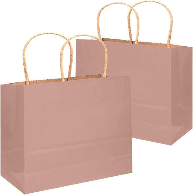 qiqee 13"x4.5"x10" Large Gift Bag with Handles Bulk 32PCS Gift Paper Bags Salmon Bags Multiple Uses (Wide Large)