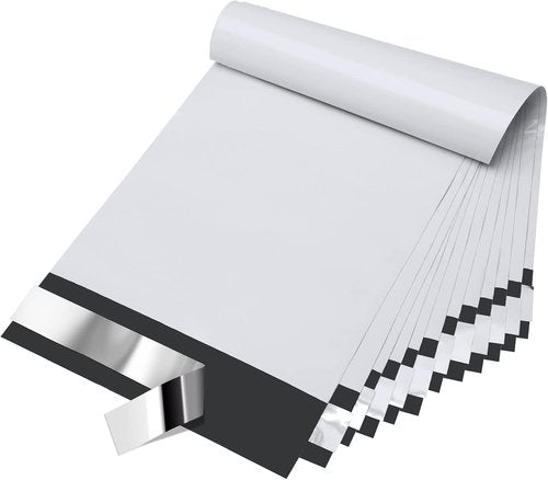Fuxury Poly Mailers - 100 Pack White Self-Sealing Envelopes | Enhanced Durability for Safe Shipping