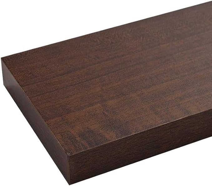Floating Shelves for Wall, Bathroom Shelves Over Toilet, Wall Shelves & Book Shelf for Room, Hanging Shelf, Modern Wooden Mounted Floating Shelves, 36x7x1.5 in (Walnut-Like, Set of 2)