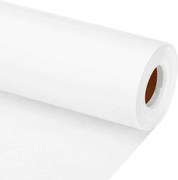 PATIKIL Wrapping Paper, 12"x800"(66') Bulletin Board Paper Roll Kraft Paper Roll Construction 80GSM for Shipping Packing Gift Wrapping Craft Flower Bouquet Christmas, White