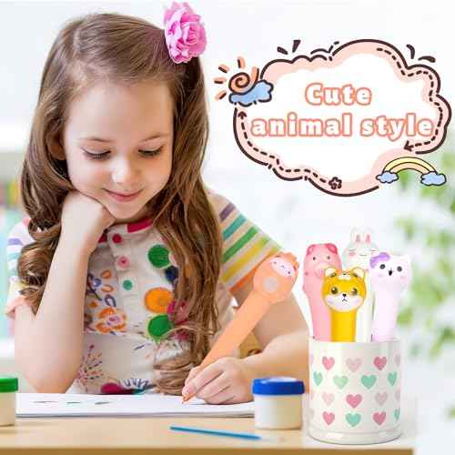 Kawaii Pens Squishies 10pk - Gel Ink Animals Fun Pens - Stocking Stuffers for Kids Girls,Christmas Cute Pens Set for Kids with 20 Refills, Stocking Stuffers for Girls and Children's Party Favors Gifts