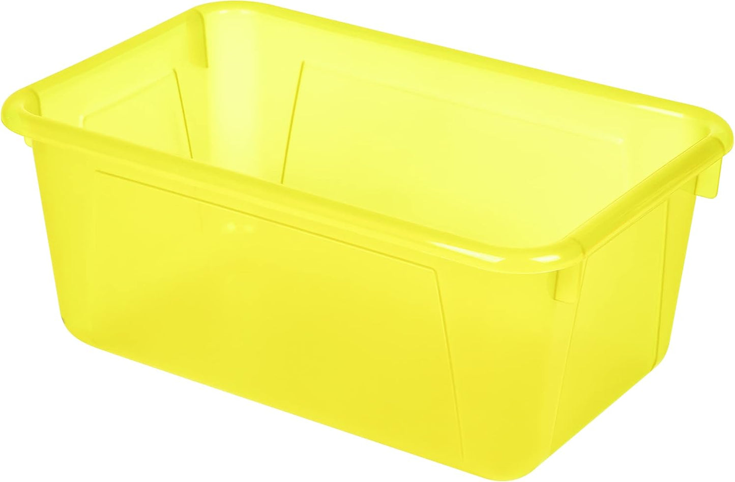 Storex Small Cubby Bin - Candy Yellow, 12.2 x 7.8 x 5.1 Inches, Set of 5 for Organized Storage