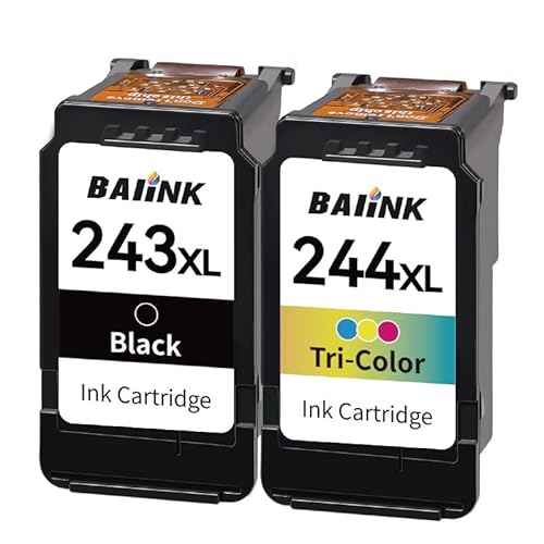 Remanufactured Ink Cartridge Replacement for Canon Ink 243 and 244 Combo Pack PG-243 CL-244XL 245XL 246XL for TR4520 MX490 MX492 MG2522 TS3322 TS3122 MG2520 MG2922 TR4522 TS202 (Black Tricolor)