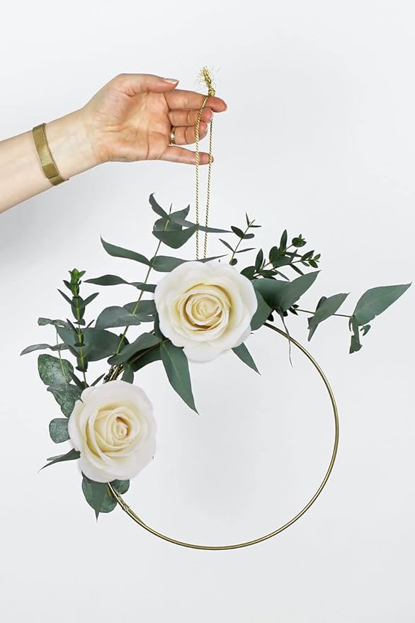 Artificial Rose Flower Artificial Flowers Flower with Long Stem Silk Roses Bouquet for Wedding Bridal Shower Party Home Decoration (Beige, 30 Pcs)