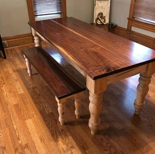 DESIGN 59 Chunky Hardwood Unfinished Farmhouse Dining Table Legs Set of 4 Turned Legs