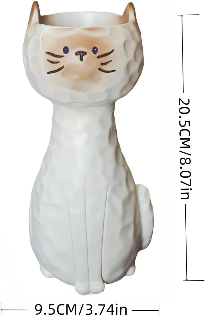 Cat Vase Resin Flower Vase Plant Holder Table Centerpieces Home Decor for Entrance Halls Living Rooms Bedrooms and Kitchens