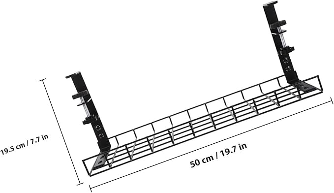 Under Desk Cable Management Tray Wire Organizer Cord Rack 500Mm Black No-Drill Installation Office Desk Cable Tray Storage