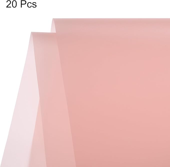 MECCANIXITY Flower Wrapping Fog Paper 22.8x22.8 Inch Waterproof Matte Floral Wrapping Paper for DIY Crafts, Gift/Gift Box Packaging Light Pink 20 Pcs