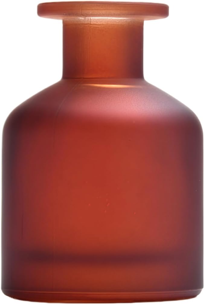 1PCS 130ml/4.3oz Empty Refillable Glass Diffuser Bottle Diffuser Jars Aromatherapy Storage Container Fragrance Accessories Use for DIY Replacement Diffuser Sticks Crafts Decor (Amber Red)