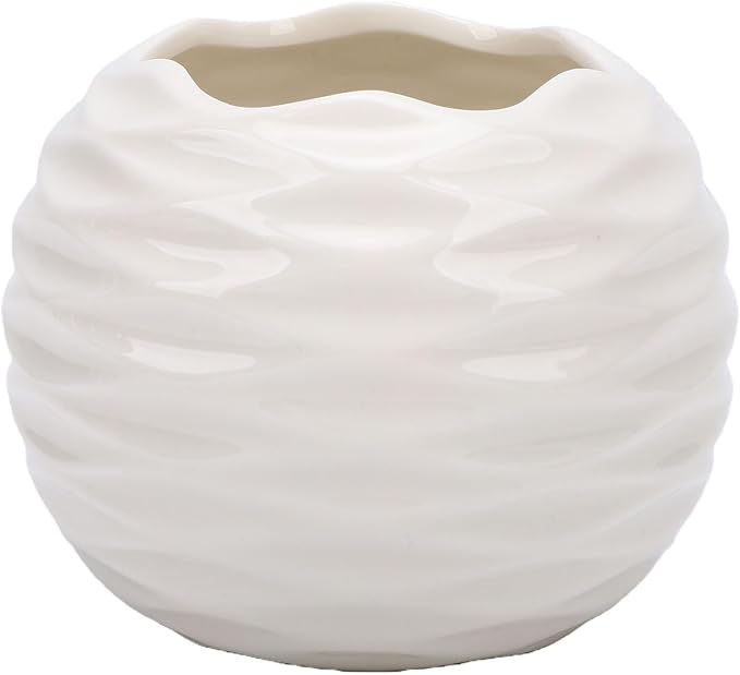 AMONIDA Ceramic Scented Candle Holder, Handcrafted Nordic Lightweight Decorative Centerpiece, Candle Tea Light Holder with Versatile Minimalist Design, Ideal for Living Room Table (White)