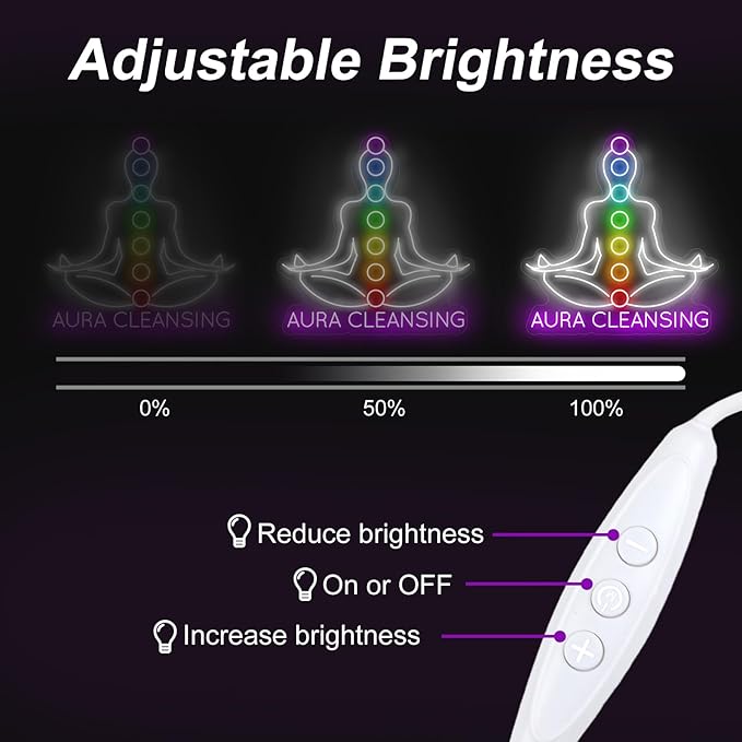 Aura Cleansing Neon Sign, Aura Clean Led Sign, Isha Yoga Neon Light, Meditation Led Light, Vipassana Wall Art, Mindfulness Home Wall, Pilates Studio Art Yoga Lover Gift, Psychic Chakras Healing Exercise