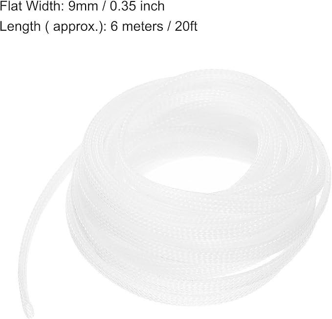 uxcell PET Expandable Sleeving 20ft 1/4" Clear Cable Management Sleeve Cord Organizer for Wrap Protect Cable