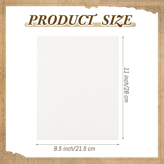 Epakh 300 Pcs Old Age Parchment Paper 8.5 x 11 Inch Standard Letter Vintage Colored Old Parchment Double Side Printing Paper (White)