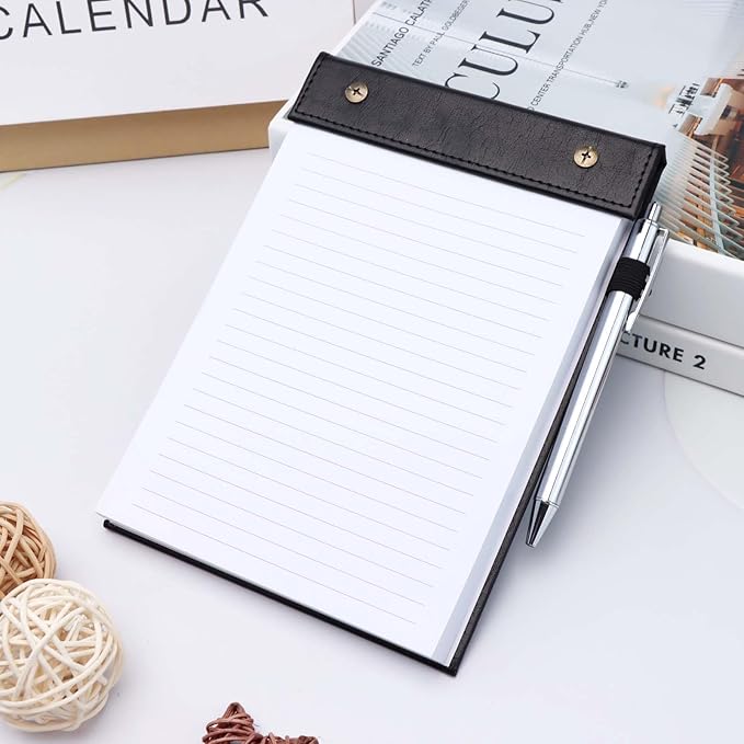 Mogoostry A5 Lined Planning Pads 5.9" x 8" Planner To Do List Memo Note Pads Screw Binding Writing Paperboard Notepad, 100 Sheets per Pack, Black