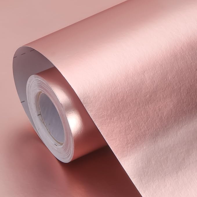 Rose Gold Wrapping Paper, 17inch x 33ft Matte Metallic Wrapping Paper, Gift Wrapping Paper Roll Perfect for Birthday, Christmas, Baby Shower, Wedding, Valentine's Day, DIY Invitations, Arts & Crafts