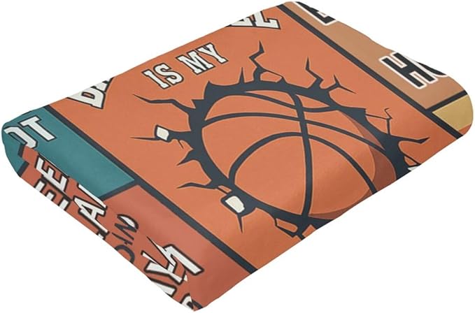 Basketball Blanket for Boys Basketball Sport Throw Blanket Soft Cozy Fleece Fuzzy Stuffed Plush Flannel Gifts for Girls Women Kids Adults 40''x50''