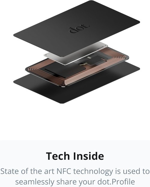 dot. Digital Business Card - Metal Design, Tap Compatible with iPhone & Android - Black