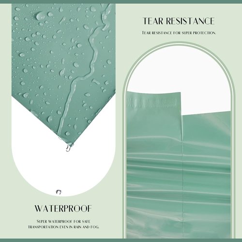 Metronic Poly Mailers - 10x13 Shipping Bags for Clothing | 1200 Pcs, Tear-Resistant, Strong Adhesive in Grayed Jade Green