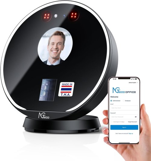 NGTeco Time Clock - Cloud-Based Face, Fingerprint & Card Attendance System for Small Businesses | 2.4G WiFi Remote Control