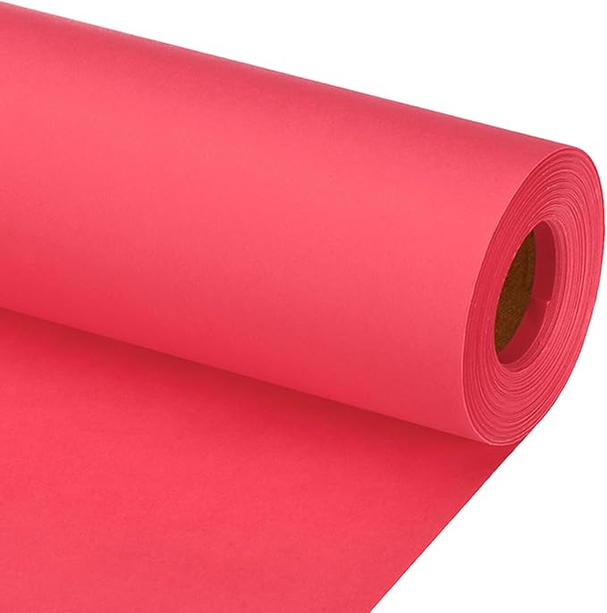 PATIKIL Wrapping Paper, 15"x800"(66') Bulletin Board Paper Roll Kraft Paper Roll Construction 80GSM for Shipping Packing Gift Wrapping Craft Flower Bouquet Christmas, Red