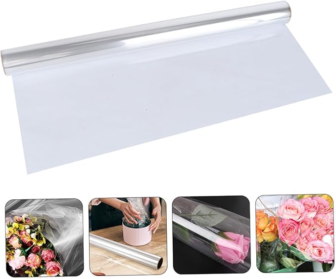 Holibanna Cellophane Wrap Film DIY Floral Wrapping Material for Flower Bouquets Transparent Opp Packaging for Crafts and Seasonal Decorations
