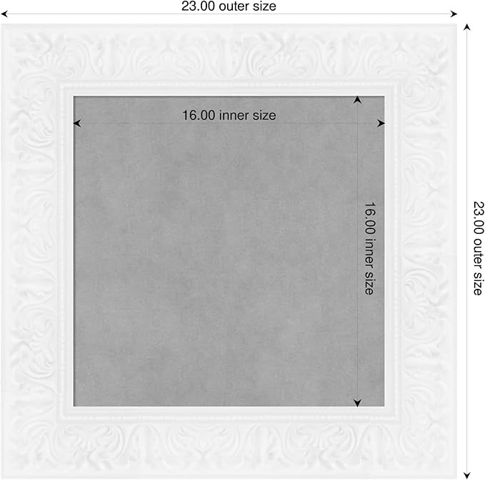 Amanti Art White Framed Magnetic Board 23x23 Small Vision Board for use with Magnets, 100% Metal Sheet to Display Items as Office Decor or for Home Organization in mudroom, Kitchen or Kids Room