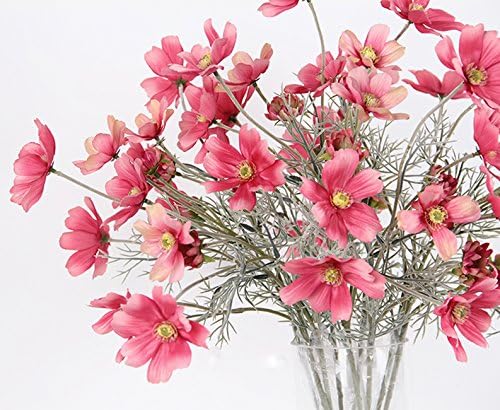 6 Pcs Artificial Calliopsis Flowers Fake Silk Flower Table Kitchen Home Garden Party Wedding Decoration Approx 24'' High Classic Pink No Vase