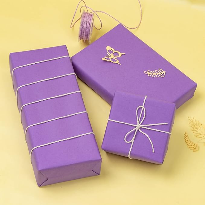 RUSPEPA 30"x 393"(32.8') Dark Purple Kraft Wrapping Paper Large Jumbo Roll, Recyclable Purple Gift Wrap Paper for Birthday Gift Wrapping, Table Covering, Kids Art Crafting, Bouquet Flower, 80GSM
