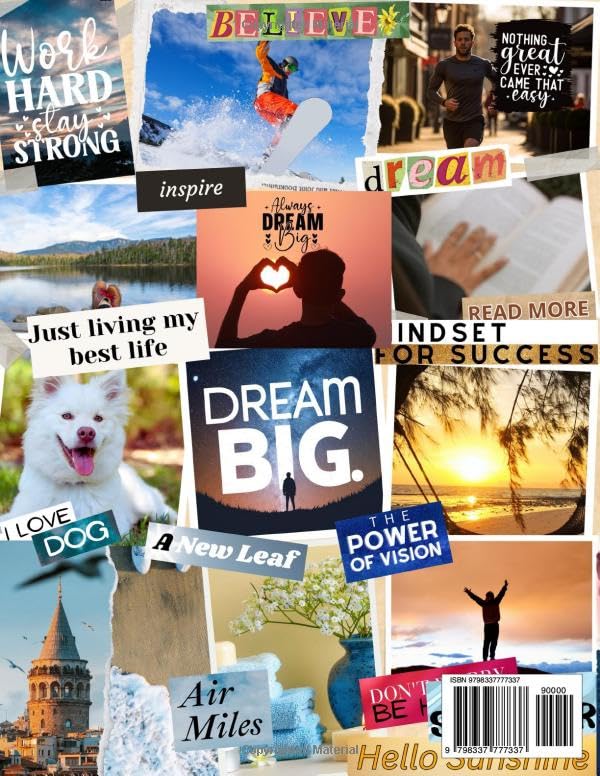Vision Board Clip Art Book by 2025 - 500+ Inspiring Images, Quotes & Affirmations for Dream Boards
