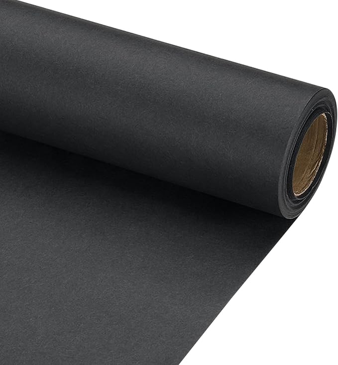 PATIKIL Wrapping Paper, 17" x 300"(25') 70 GSM Craft Paper Roll Kraft Packing Paper for Poster Bulletin Board, Gift Wrapping, Black