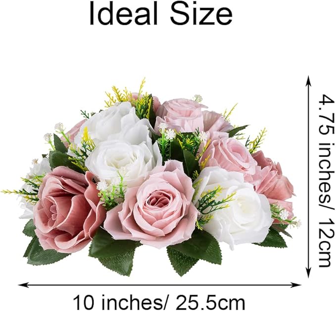 Flower Centerpieces for Wedding Tables: Wedding Table Decorations Dusty Rose & White Flower Balls Centerpieces for Engagement Cerebration Party Center Pieces 2 Packs
