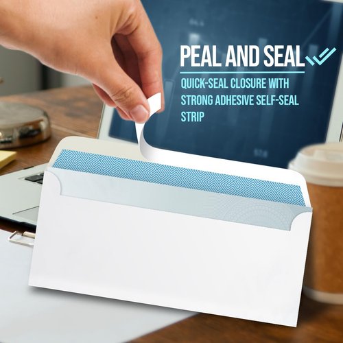 Compuchecks Double Window Envelopes #8 - Peel and Seal Security Business Mailing Envelopes | 500 Count
