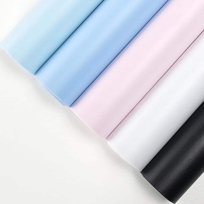 Simple Solid Color Waterproof Floral Wrapping Paper 1 Roll Florist Supplies Waterproof Flower Bouquet Wrapping Paper Floral Supplies for Fresh Flowers,DIY Crafts, 22.8in x 49.2ft (Bluish White)