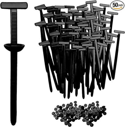 50PCS Nylon Universal Cable Tie Buckle, Heavy Duty Self-Locking Nylon Zip Holder for Daily Repair, Multifunctional UV-Resistant Fasteners for Car Fender Trunk Repair, Wire Bundling, Garage Use (50)