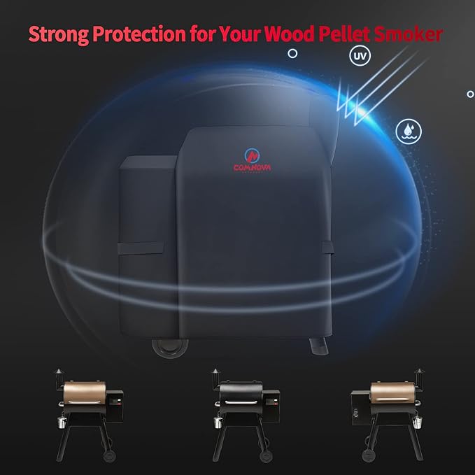 Comnova Grill Cover for Traeger Pro 22 & 575 Series - 600D Wood Pellet Smoker Cover for Traeger Waterproof & Heavy Duty, Premium Pellet BBQ Cover for Treager Pro 22 / Pro 575, Z Grills 550B and More