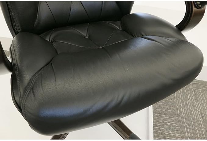 NBF Kingston Standard Executive Office Chair Desk Chair - Ergonomic Chairs with Adjustable Gas Lift and Tilt - Modern Office Chair with Dual Wheel Casters - Faux Leather Chair (Black, Mahogany)